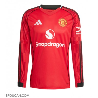 Muški Nogometni Dres Manchester United Domaci 2025-26 Dugi Rukav Muški Nogometni Dres Manchester United Domaci 2025-26 Dugi Rukav